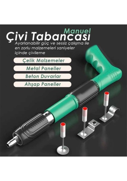 Mekanik Çivi Tabancası Beton, Ahşap ve Çelik Çivi Tabancası 100 Adet Çivi fiyatları