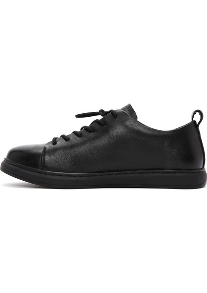 Erkek Siyah Bağcıklı Deri Sneaker 25SFD690818