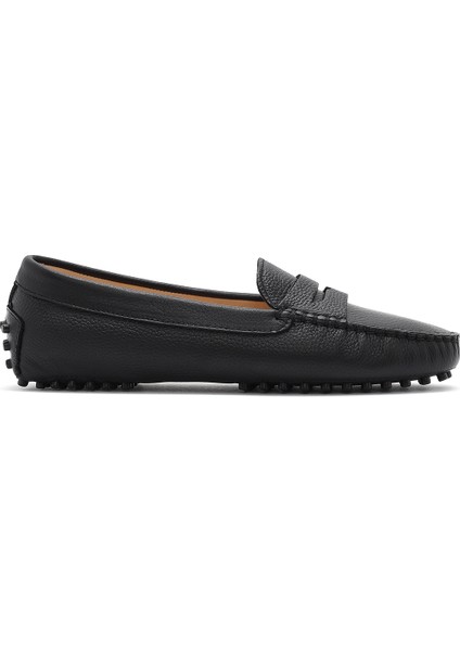 Kadın Siyah Deri Loafer 25SFD2903FT