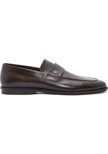 Erkek Kahverengi Deri Casual Loafer 25SFD6025FT