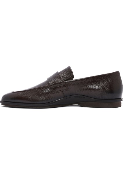 Erkek Kahverengi Deri Casual Loafer 25SFD6025FT