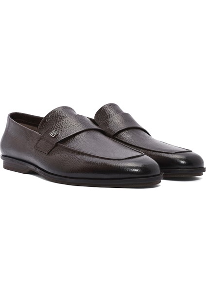 Erkek Kahverengi Deri Casual Loafer 25SFD6025FT