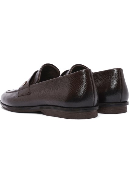 Erkek Kahverengi Deri Casual Loafer 25SFD6025FT