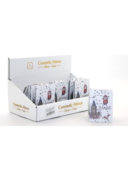 Taşlı İstanbul Tasarımı El Aynası İnce Model 9