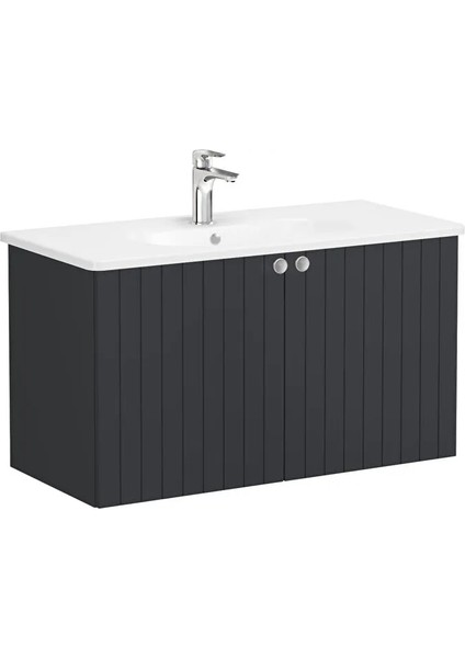 69314 Root Groove Lavabo Dolabı 100 Cm, İki Kapaklı