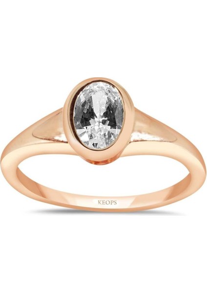 Unisex 0.70 Karat Oval Pırlanta Lilyum Yüzük - Hrd Sertifikalı