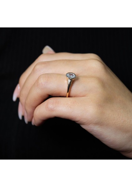 Unisex 0.70 Karat Oval Pırlanta Lilyum Yüzük - Hrd Sertifikalı fiyatları