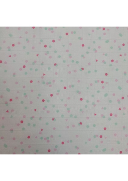 Baskılı Bambu Karışımlı Müslin Kumaş | Pembe Yeşil Şekiller modelleri