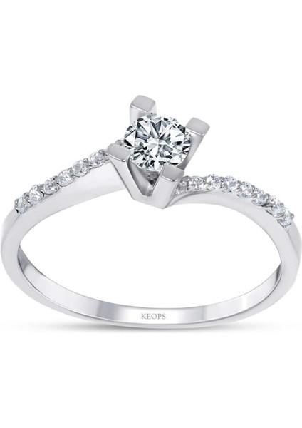 G Renk 0.53 Karat Pırlanta Tektaş Yüzük - Hrd Sertifikalı