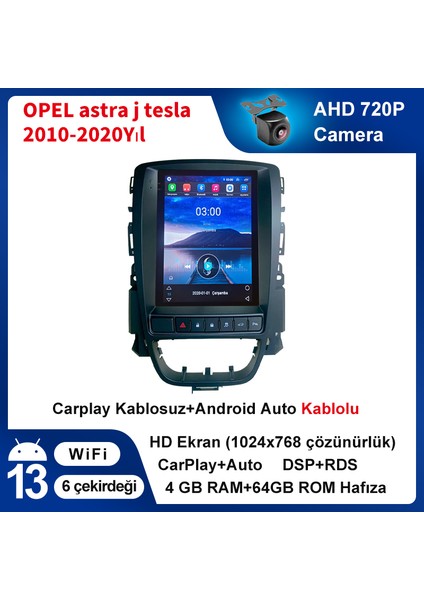 Opel Astra J Tesla Ekran 4-64 GB Multimedya Navigasyon Android 9.7 Inç