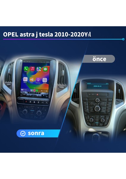 Opel Astra J Tesla Ekran 4-64 GB Multimedya Navigasyon Android 9.7 Inç