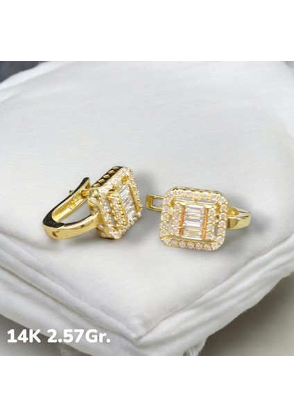 14 Ayar 2,57 Gram Altın Baget Küpe