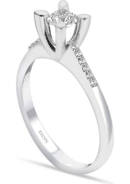 G Renk Toplam 0.42 Karat Pırlanta Kolu Taşlı Tektaş Yüzük fiyatları