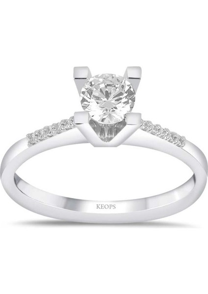 Toplam 0,54 Karat Kolu Taşlı Pırlanta Tektaş Yüzük