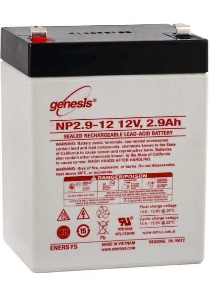 Np2.9-12 12V 2.9 Ah Bakımsız Kuru Akü