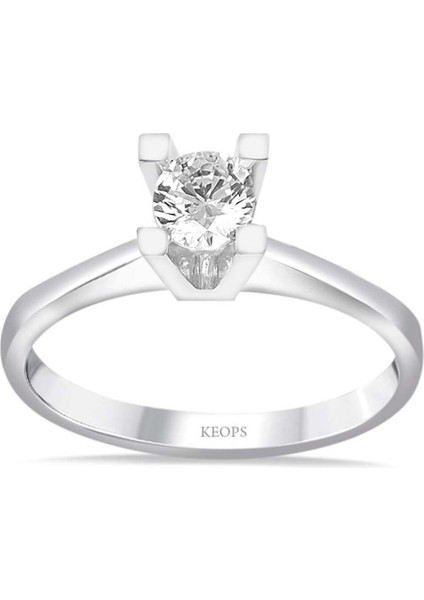 H Renk 0.30 Karat Pırlanta Tektaş Yüzük - Hrd Sertifikalı
