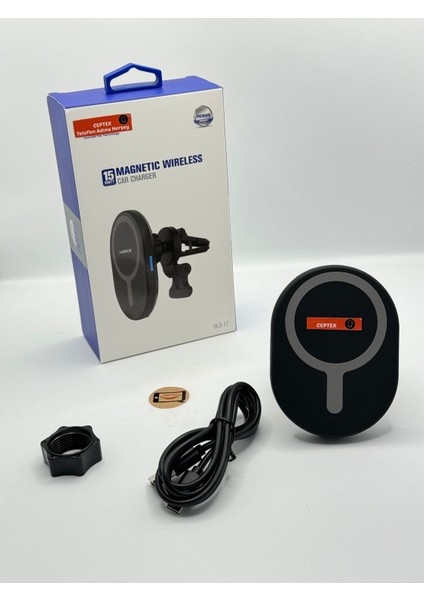 Hld-17 Araç İçi 15W Şarjlı Telefon Tutucu Magsafe Telefonlara Uyumlu Araba Telefon Tutacağı