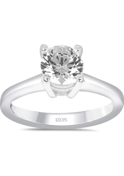 H Renk 1 Karat Pırlanta Tektaş Yüzük - Hrd Sertifikalı