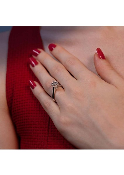 H Renk 1 Karat Pırlanta Tektaş Yüzük - Hrd Sertifikalı modelleri