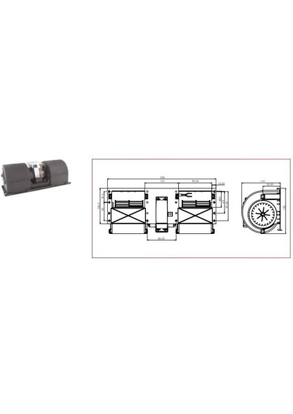 24V Kalorifer Motoru (Blower) (325*116) (3 Devir)