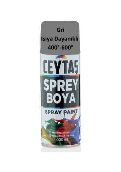 Isıya Dayanıklı Sprey Boya 400 ml Gri 400-600° Egzos Boyası