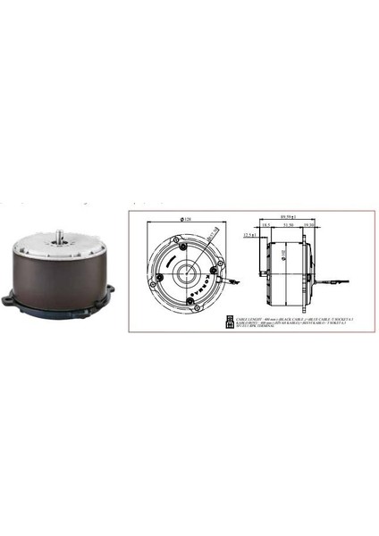24V Klima Fan Motoru (Yassı)