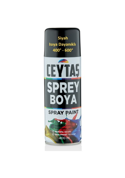 Isıya Dayanıklı Sprey Boya 400 ml Siyah 400-600° Egzos Boyası