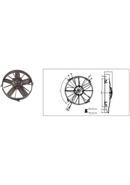24V Fan Motoru Üfleyici Aksiyel 12 " Geniş (5 Kanat) (Dış Çap 335 Mm)