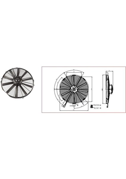 24V Fan Motoru Emici Aksiyel 14 " (Büyük Motorlu) (Dış Çap 387 Mm)