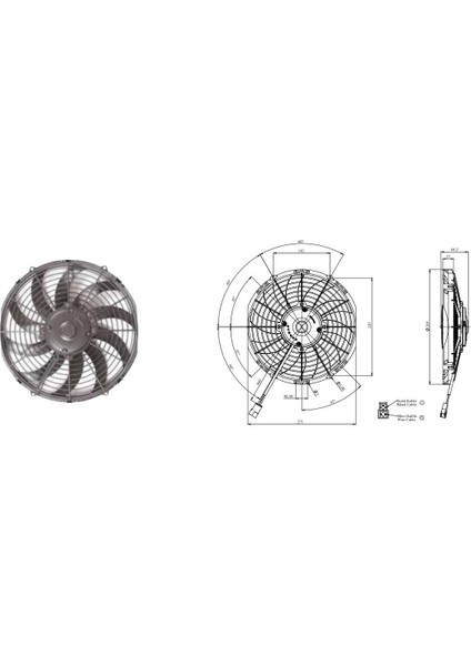24V Fan Motoru Emici Aksiyel 10 " (Helis) (Dış Çap 287 Mm)