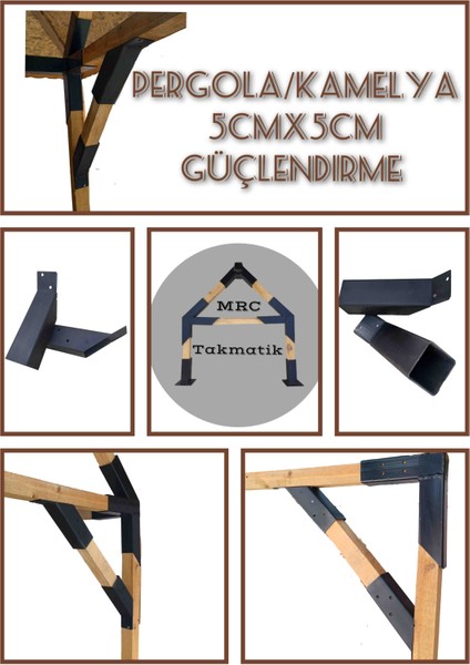 Mrc Takmatik Ahşap Bahçe Ev Montaj Payanda Dikey Tutucu Pergola Çadır Bungalov