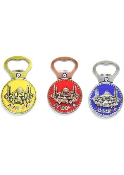 Yöresel Ayasofya Magnet Ve Açacak Yuvarlak Tasarım