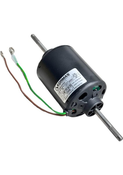 24V KALORİFER MOTORU ÇİFT MİLLİ CW (DÜZ GÖVDE-MİL UCU FREZELİ 8 MM) (UZUN KABLO)