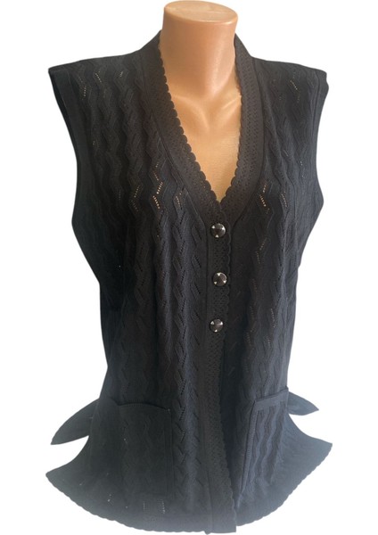 Rahat Kesim Mevsimlik Merserize Anne Kadın Siyah Yelek fiyatları