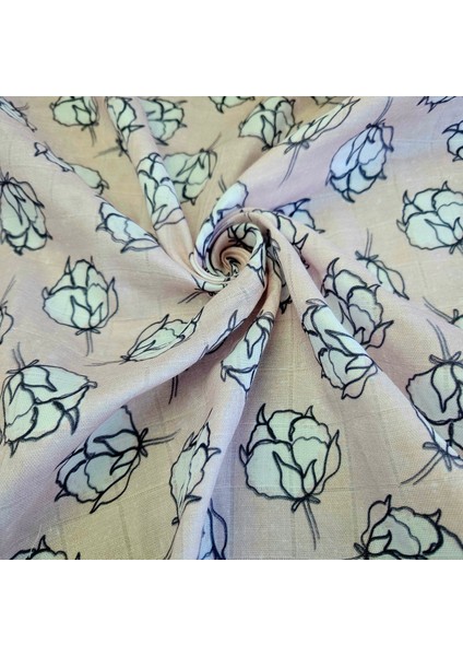 Baskılı Bambu Karışım Müslin Kumaş | Pamuk