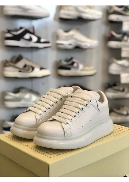 Şeffaf Taban Deri Klasik Unisex Ayakkabı Alexander Mcqueen Ithal