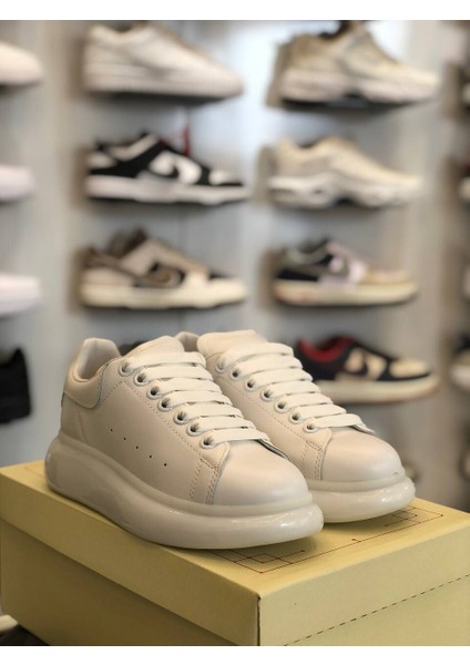 Şeffaf Taban Deri Klasik Unisex Ayakkabı Alexander Mcqueen Ithal