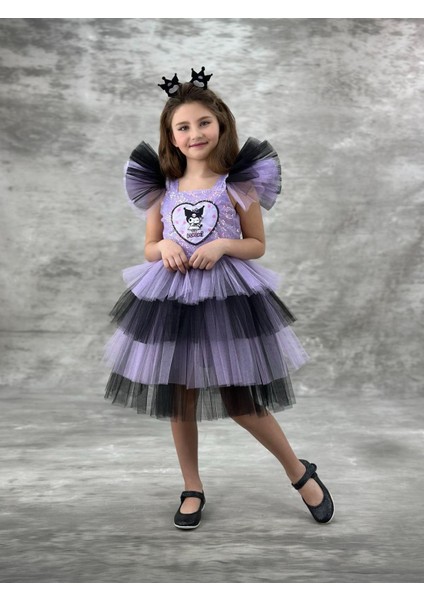 Kız Çocuk Kuromi Taçlı Doğum Günü Parti Abiye Elbise 250202 fiyatları