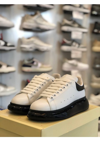 Şeffaf Taban Deri Klasik Unisex Ayakkabı Alexander Mcqueen Ithal