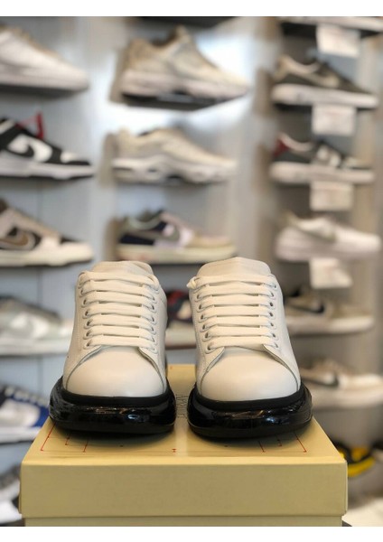 Şeffaf Taban Deri Klasik Unisex Ayakkabı Alexander Mcqueen Ithal