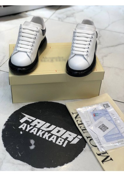 Şeffaf Taban Deri Klasik Unisex Ayakkabı Alexander Mcqueen Ithal
