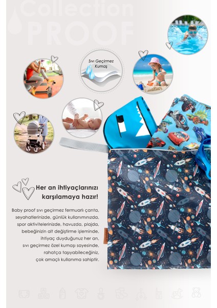 Baby Proof Kıyafet Çantası Mayo Islak Kuru Giysi Sıvı Geçirmez Kirli Temiz Çamaşır Torbası Galaxy
