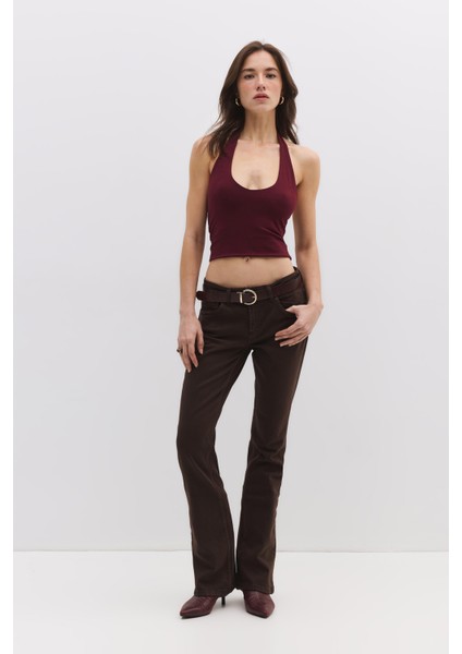 Halter Yaka Crop Top