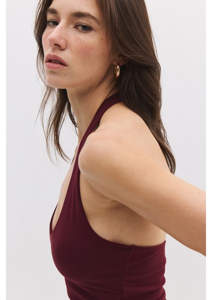 Halter Yaka Crop Top