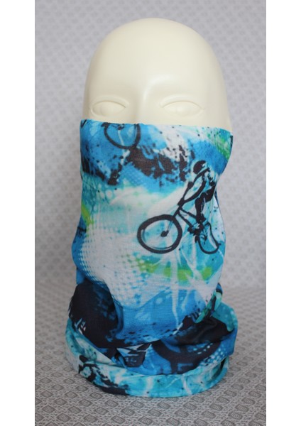 Bisiklet Desenli Boyunluk Baf Bandana