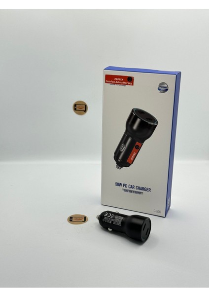 Tüm Telefonlar Için Uyumlu Araç Şarj Aleti Çakmaklık 50W C-500 fiyatları