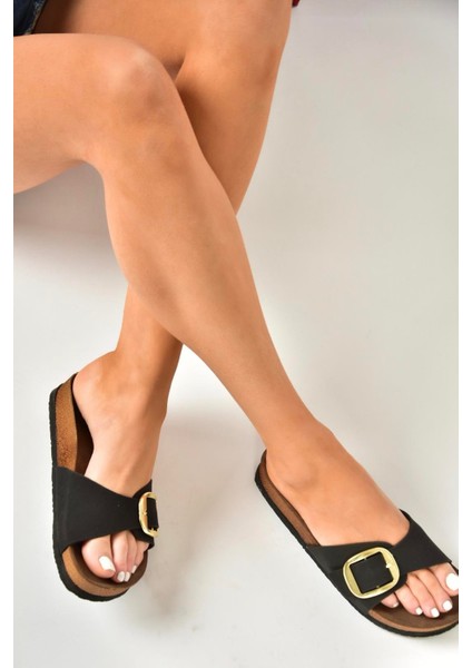 P777507202 Siyah Süet Günlük Kadın Terlik modelleri