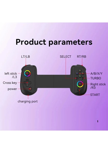 Turbo ile Teleskopik Oyun Denetleyicis Titreşim Gamepad Android Ios Ps3 Ps4 Için Bt 5.2 D8