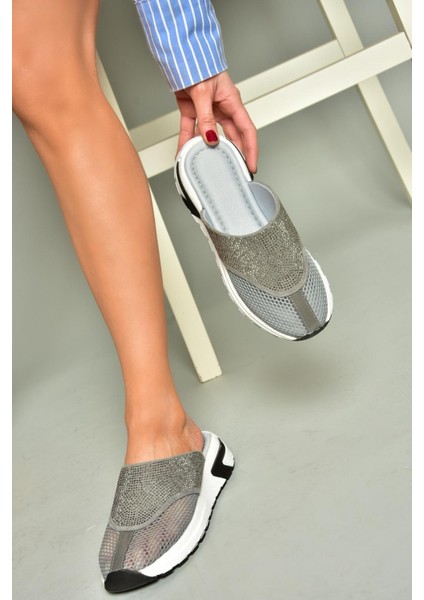 U312514415 Gri File Kadın Terlik fiyatları