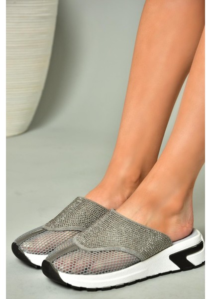 U312514415 Gri File Kadın Terlik modelleri